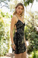 Celestia Beaded Lace-Up Mini Dress