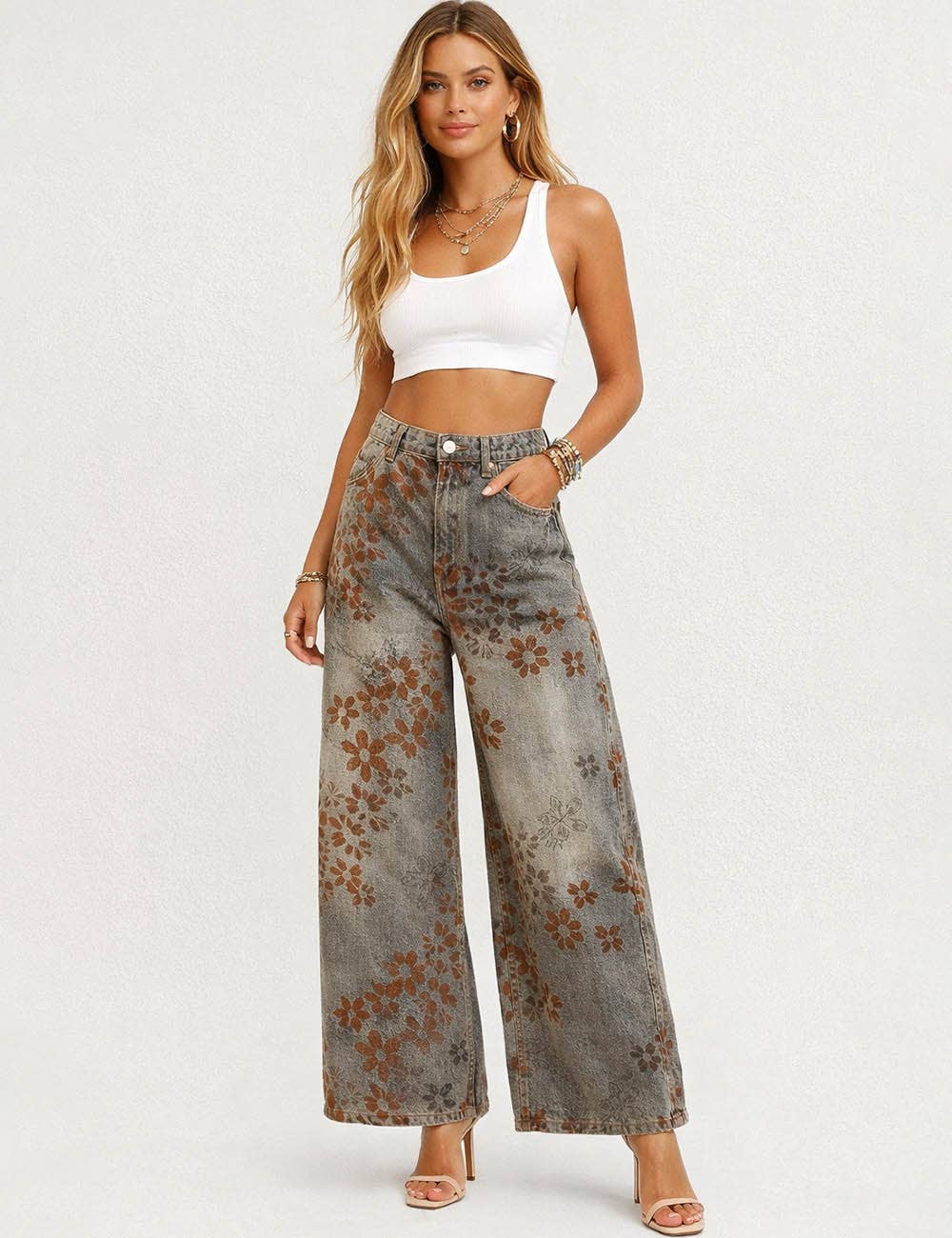 Wildflower Goddess Wide-Leg Jeans