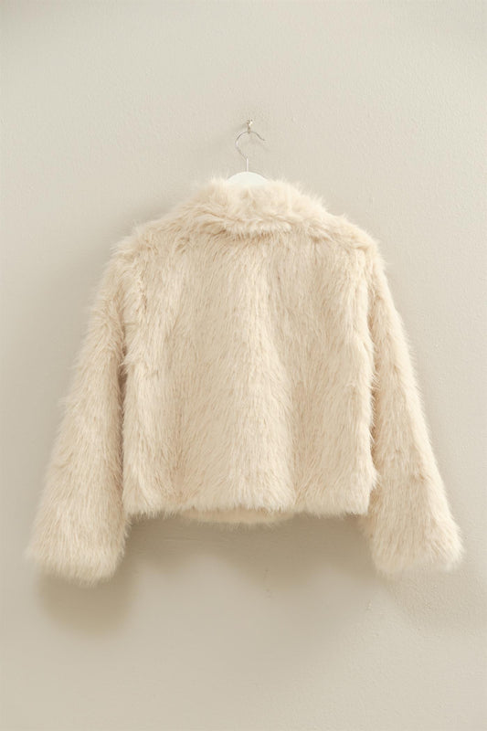 Starlit Cream Faux Fur Jacket